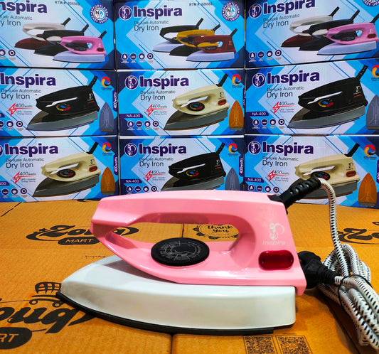 Inspira 400-500W High-Quality Dry Iron Pink White 900 G