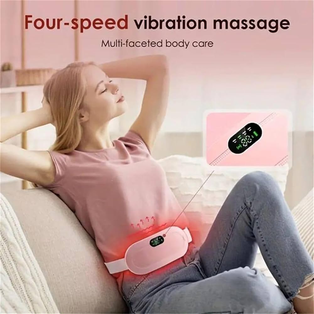 Zouq Mart Smart Period Heating Belt – Heat + Vibration Massage for Cramp Relief