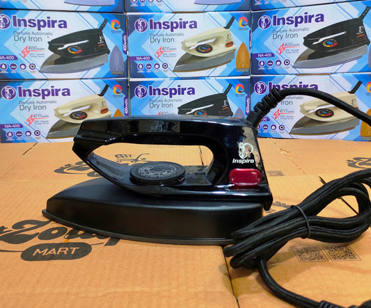 Inspira 400-500W High-Quality Dry Iron Full Black 900 G