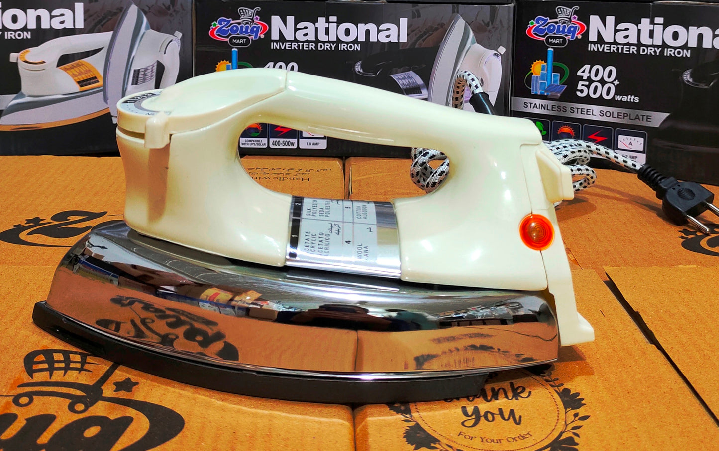 Inverter iron 400-500 watt 2.2amp energy consumption, 1 year warranty, heavy weight