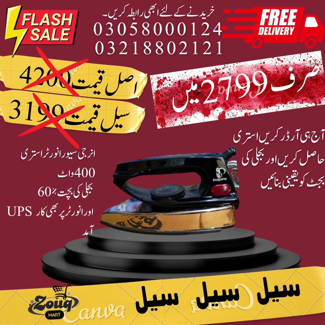 Inspira 400-500W High-Quality Dry Iron 1600 G