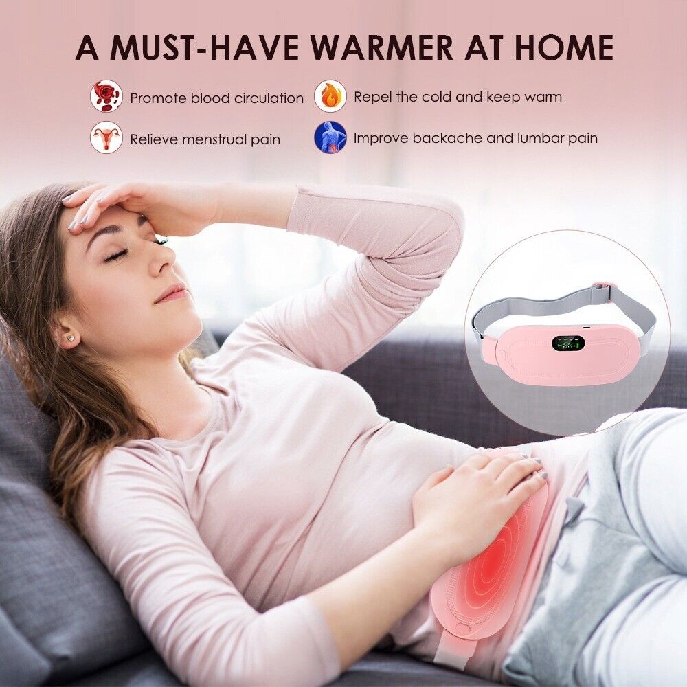 Zouq Mart Smart Period Heating Belt – Heat + Vibration Massage for Cramp Relief